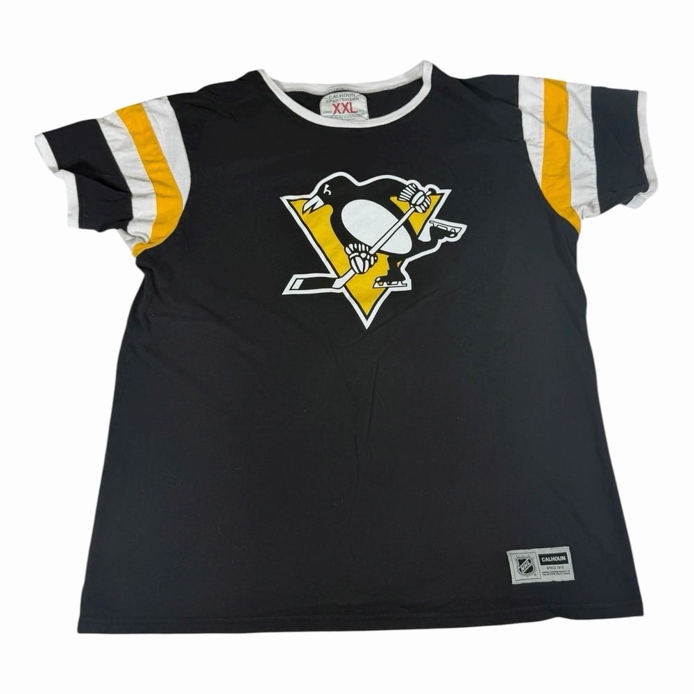 Calhoun Surf & Skate Pittsburgh Penguins Shirt Mens 2XL Black NHL Hockey Logo